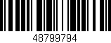 Código de barras (EAN, GTIN, SKU, ISBN): '48799794'