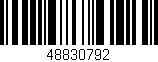 Código de barras (EAN, GTIN, SKU, ISBN): '48830792'