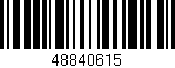 Código de barras (EAN, GTIN, SKU, ISBN): '48840615'