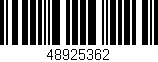 Código de barras (EAN, GTIN, SKU, ISBN): '48925362'