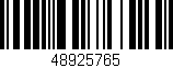 Código de barras (EAN, GTIN, SKU, ISBN): '48925765'