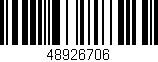 Código de barras (EAN, GTIN, SKU, ISBN): '48926706'
