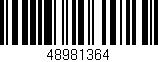 Código de barras (EAN, GTIN, SKU, ISBN): '48981364'