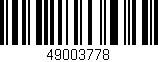 Código de barras (EAN, GTIN, SKU, ISBN): '49003778'