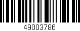 Código de barras (EAN, GTIN, SKU, ISBN): '49003786'