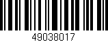 Código de barras (EAN, GTIN, SKU, ISBN): '49038017'