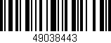 Código de barras (EAN, GTIN, SKU, ISBN): '49038443'
