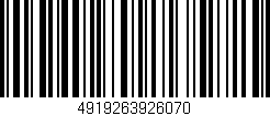Código de barras (EAN, GTIN, SKU, ISBN): '4919263926070'