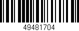 Código de barras (EAN, GTIN, SKU, ISBN): '49481704'