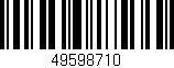 Código de barras (EAN, GTIN, SKU, ISBN): '49598710'
