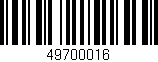 Código de barras (EAN, GTIN, SKU, ISBN): '49700016'