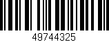 Código de barras (EAN, GTIN, SKU, ISBN): '49744325'