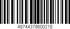 Código de barras (EAN, GTIN, SKU, ISBN): '49744379600216'