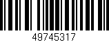 Código de barras (EAN, GTIN, SKU, ISBN): '49745317'