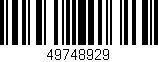 Código de barras (EAN, GTIN, SKU, ISBN): '49748929'