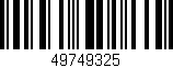 Código de barras (EAN, GTIN, SKU, ISBN): '49749325'