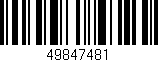Código de barras (EAN, GTIN, SKU, ISBN): '49847481'