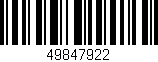 Código de barras (EAN, GTIN, SKU, ISBN): '49847922'