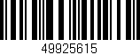 Código de barras (EAN, GTIN, SKU, ISBN): '49925615'
