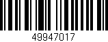 Código de barras (EAN, GTIN, SKU, ISBN): '49947017'