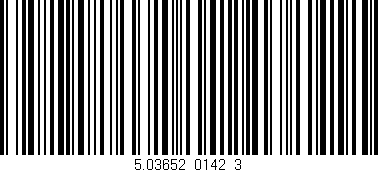 Código de barras (EAN, GTIN, SKU, ISBN): '5.03652_0142_3'