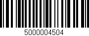 Código de barras (EAN, GTIN, SKU, ISBN): '5000004504'