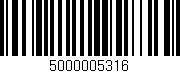 Código de barras (EAN, GTIN, SKU, ISBN): '5000005316'
