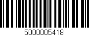 Código de barras (EAN, GTIN, SKU, ISBN): '5000005418'