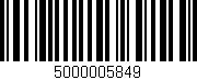 Código de barras (EAN, GTIN, SKU, ISBN): '5000005849'