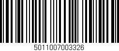 Código de barras (EAN, GTIN, SKU, ISBN): '5011007003326'
