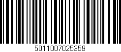 Código de barras (EAN, GTIN, SKU, ISBN): '5011007025359'