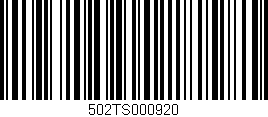 Código de barras (EAN, GTIN, SKU, ISBN): '502TS000920'
