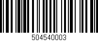 Código de barras (EAN, GTIN, SKU, ISBN): '504540003'
