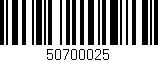 Código de barras (EAN, GTIN, SKU, ISBN): '50700025'