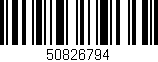 Código de barras (EAN, GTIN, SKU, ISBN): '50826794'