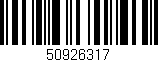 Código de barras (EAN, GTIN, SKU, ISBN): '50926317'