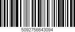 Código de barras (EAN, GTIN, SKU, ISBN): '5092756643094'
