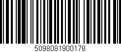 Código de barras (EAN, GTIN, SKU, ISBN): '5098081900178'
