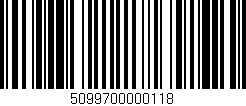 Código de barras (EAN, GTIN, SKU, ISBN): '5099700000118'