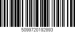 Código de barras (EAN, GTIN, SKU, ISBN): '5099720192893'