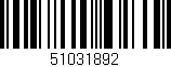 Código de barras (EAN, GTIN, SKU, ISBN): '51031892'