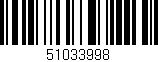 Código de barras (EAN, GTIN, SKU, ISBN): '51033998'