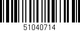 Código de barras (EAN, GTIN, SKU, ISBN): '51040714'