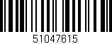 Código de barras (EAN, GTIN, SKU, ISBN): '51047615'