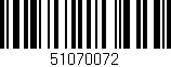 Código de barras (EAN, GTIN, SKU, ISBN): '51070072'
