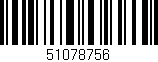 Código de barras (EAN, GTIN, SKU, ISBN): '51078756'