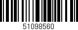 Código de barras (EAN, GTIN, SKU, ISBN): '51098560'