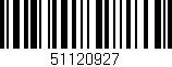 Código de barras (EAN, GTIN, SKU, ISBN): '51120927'