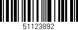 Código de barras (EAN, GTIN, SKU, ISBN): '51123892'
