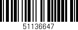 Código de barras (EAN, GTIN, SKU, ISBN): '51136647'
